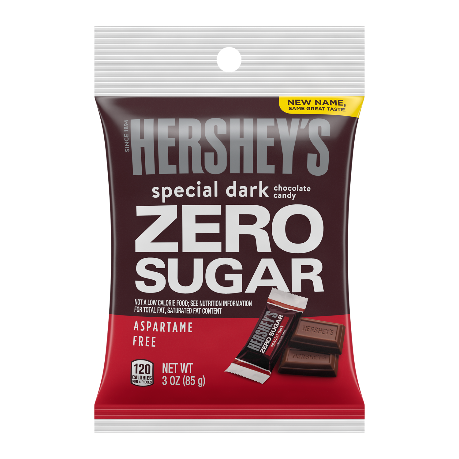 HERSHEY'S SPECIAL DARK Zero Sugar Chocolate Candy Bar, 3 oz bag