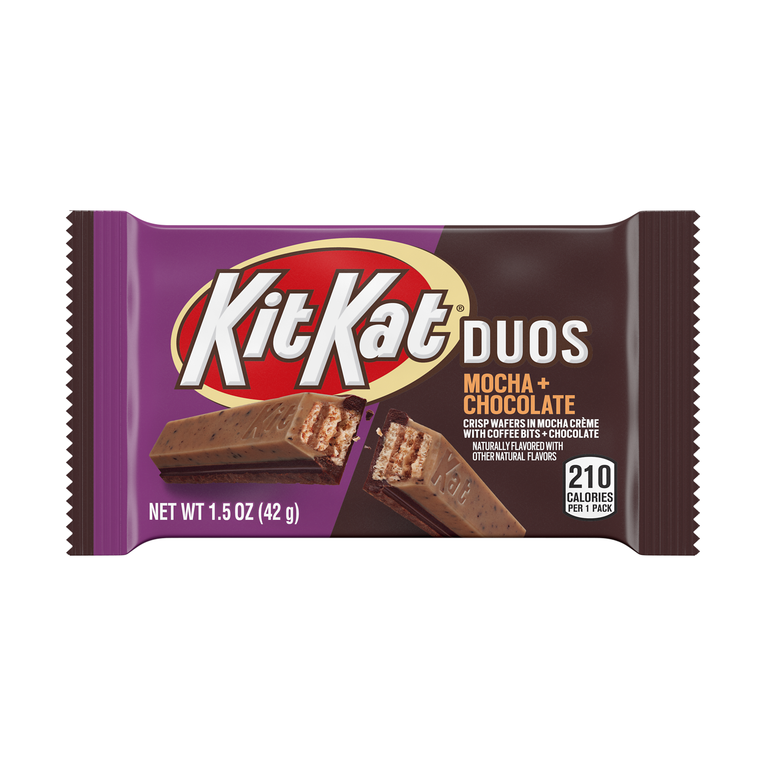 KIT KAT® DUOS Mocha and Milk Chocolate Candy Bar, 1.5 oz - Front of Package
