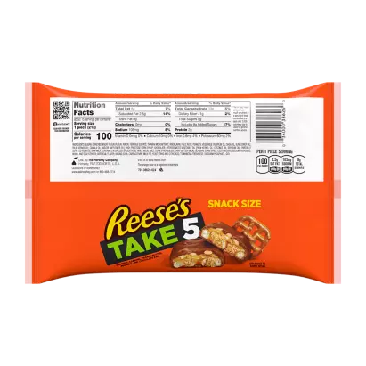 REESE S TAKE5 Chocolate Peanut Butter Snack Size Candy Bars 11.25