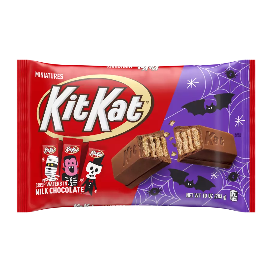 KIT KAT® Halloween Milk Chocolate Miniatures Candy Bars, 10 oz bag - Front of Package