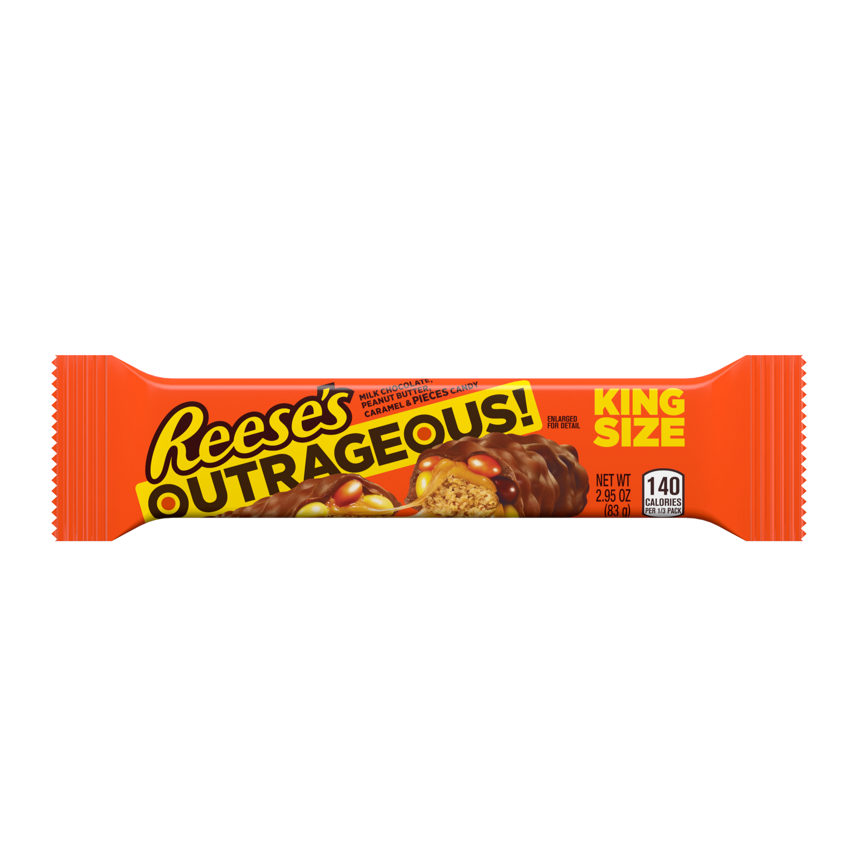 Reeses Outrageous Milk Chocolate Peanut Butter King Size Candy Bar 295 Oz