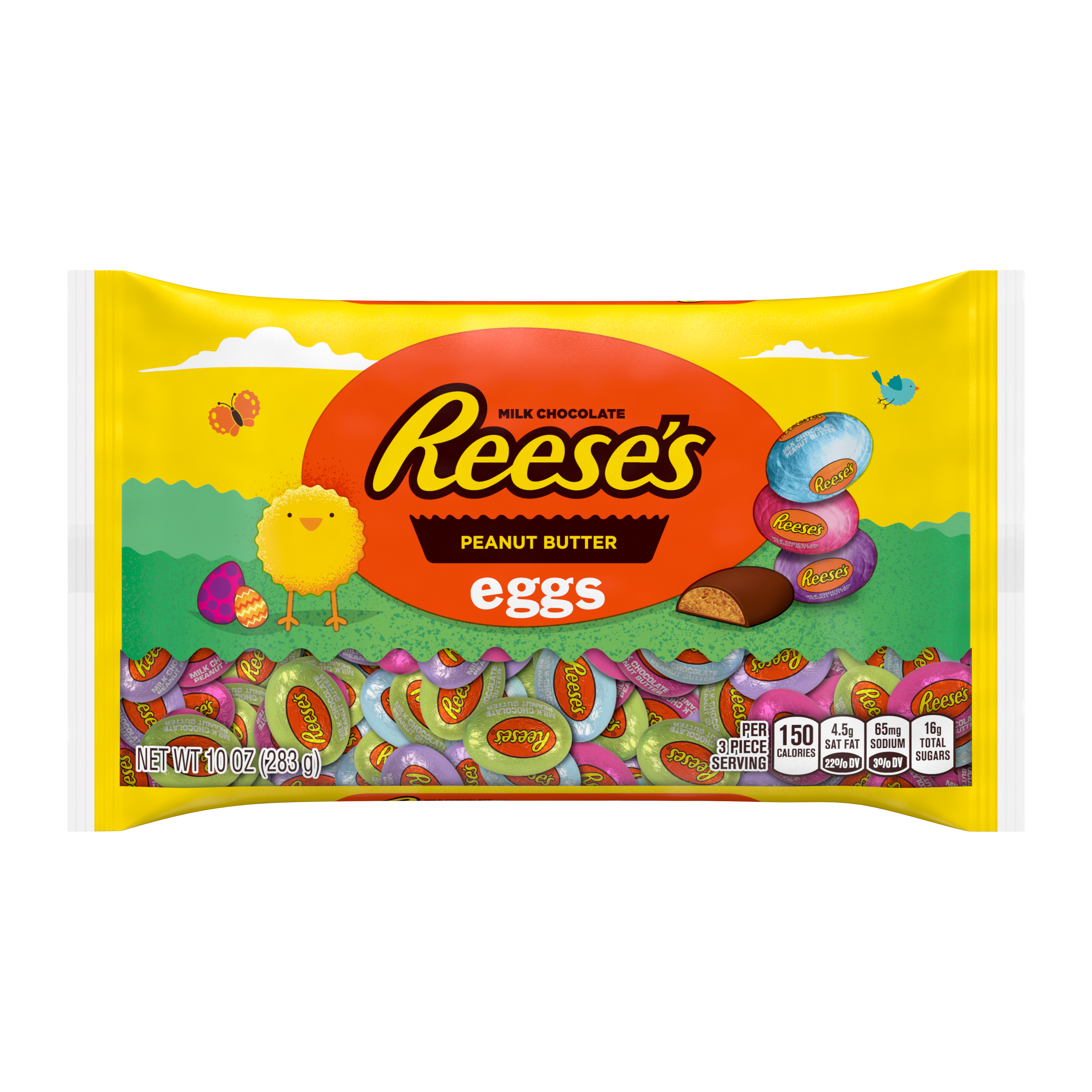 REESE'S Easter Milk Chocolate Peanut Butter Eggs, 10 oz bag - Front of Package
