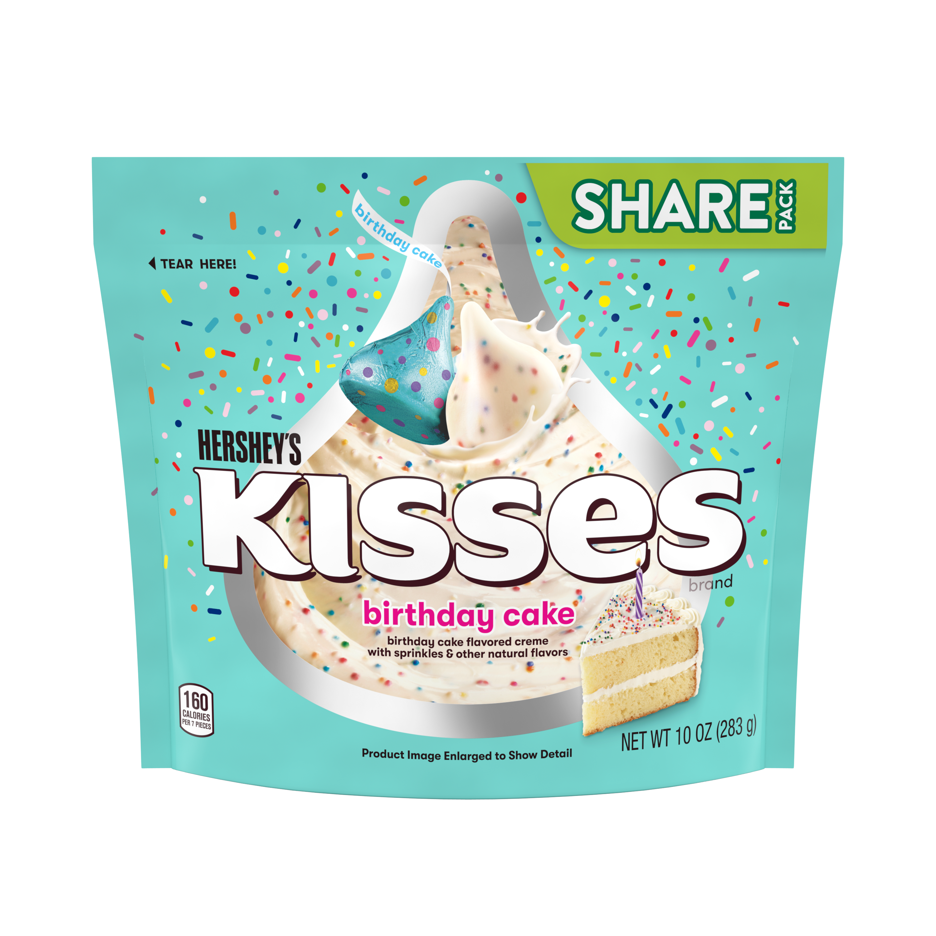 HERSHEY'S KISSES Birthday Cake Candy, 10 oz pack
