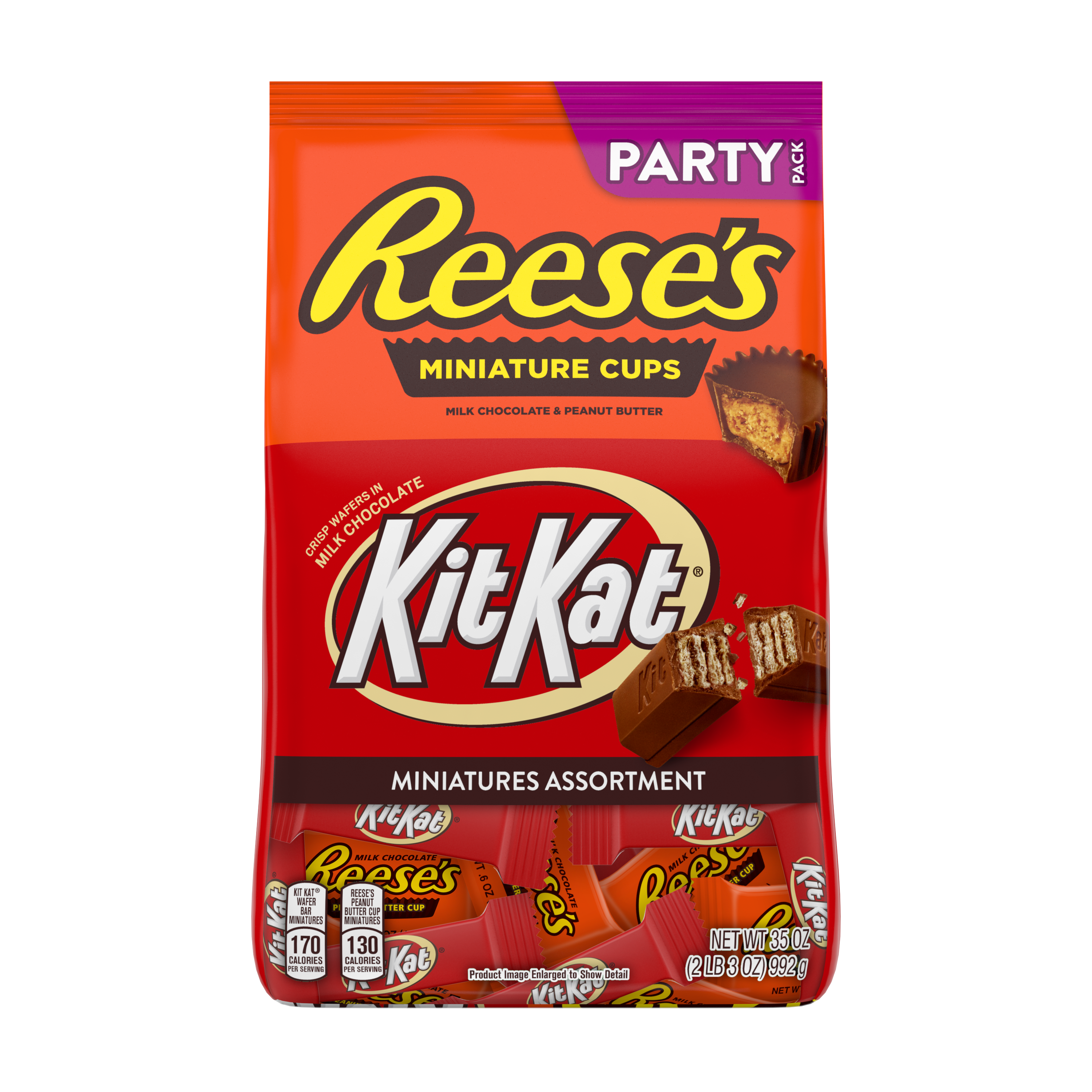 REESE'S & KIT KAT® Miniatures Assortment, 35 oz pack - Front of Package