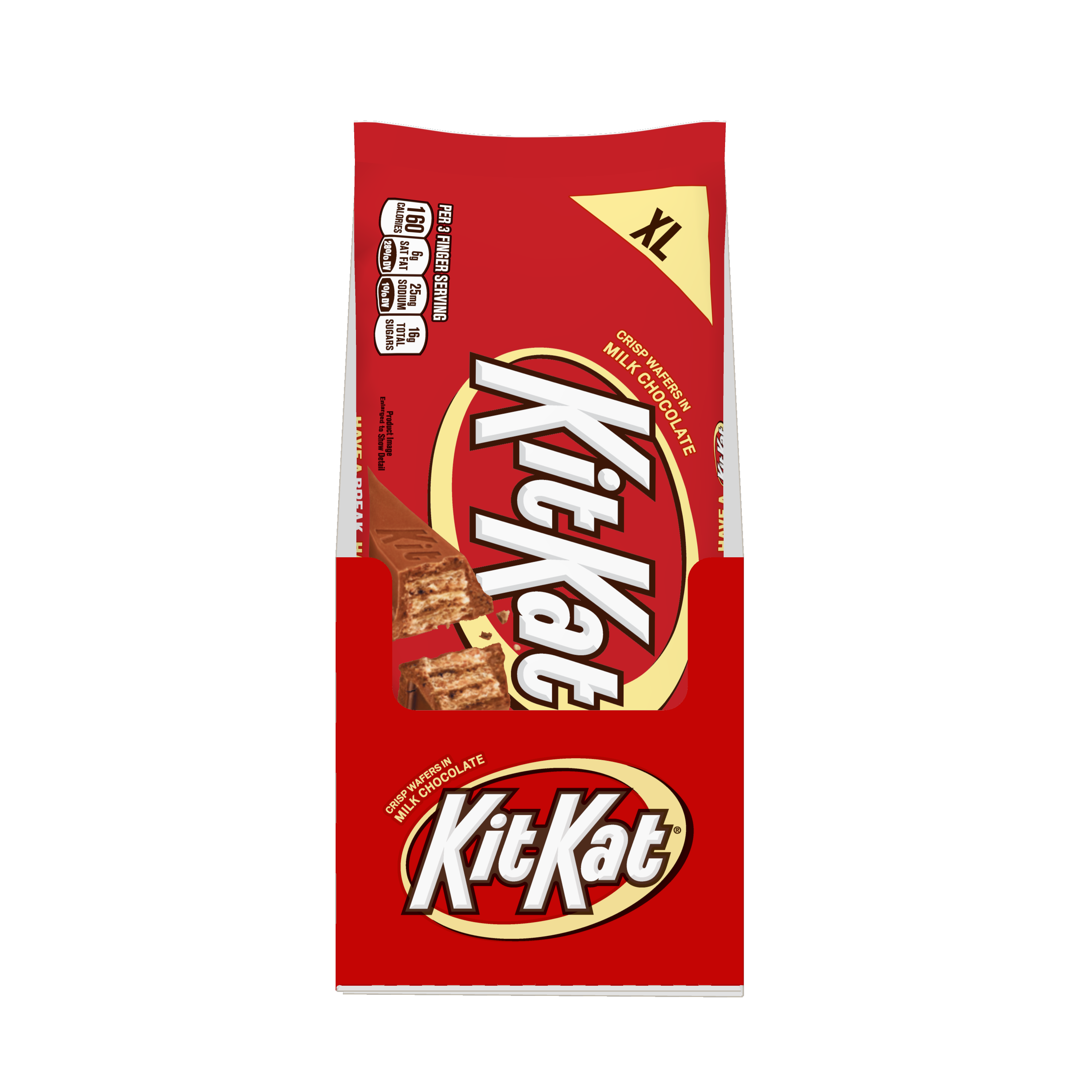 KIT KAT® Milk Chocolate XL Candy Bars, 4.5 oz, 12 pack - Front of Package