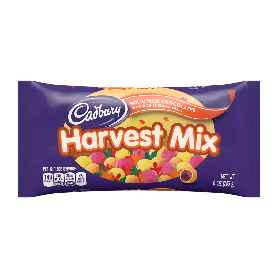 CADBURY Harvest Mix Solid Milk Chocolate Candy, 10 oz bag - Front of Package