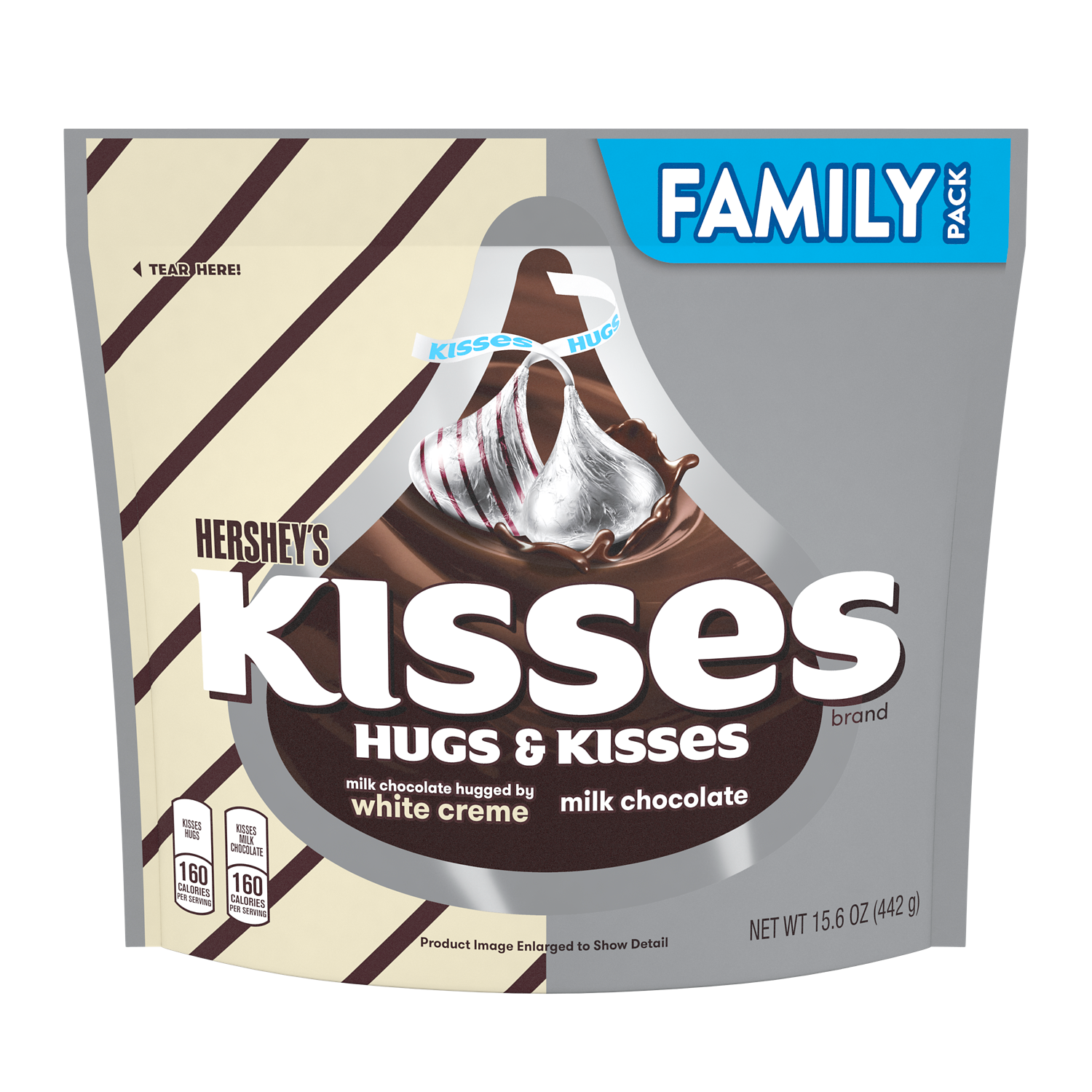 HERSHEY'S HUGS & KISSES Milk Chocolate Assortment, 15.6 oz pack - Front of Package