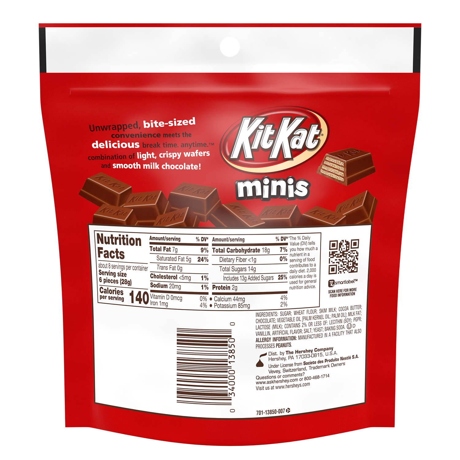 KIT KAT® Minis Milk Chocolate Candy Bars, 8 oz bag