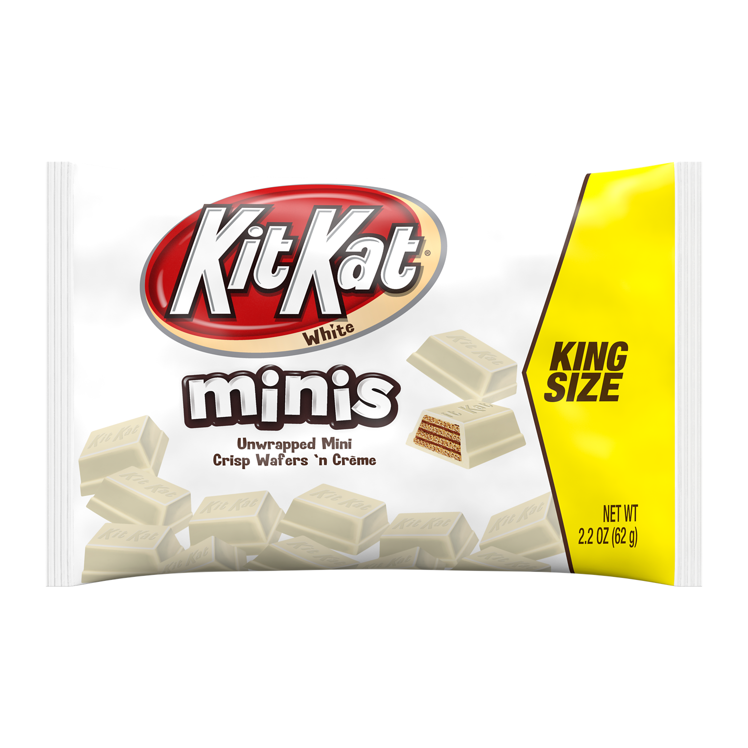 KIT KAT® Minis White Creme King Size Candy Bars, 2.2 oz bag