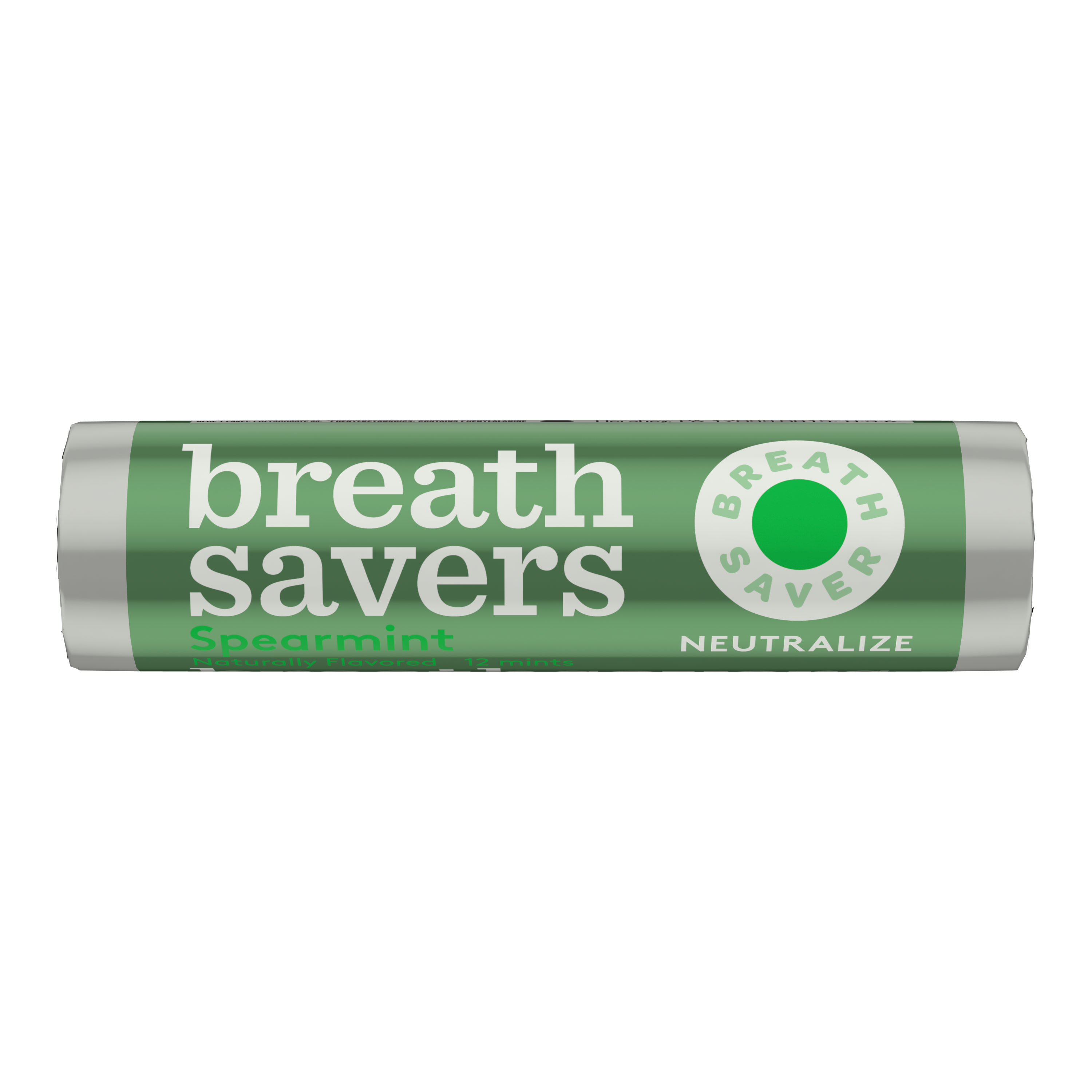 BREATH SAVERS Spearmint Sugar Free Mints, 0.75 oz roll - Front of Package