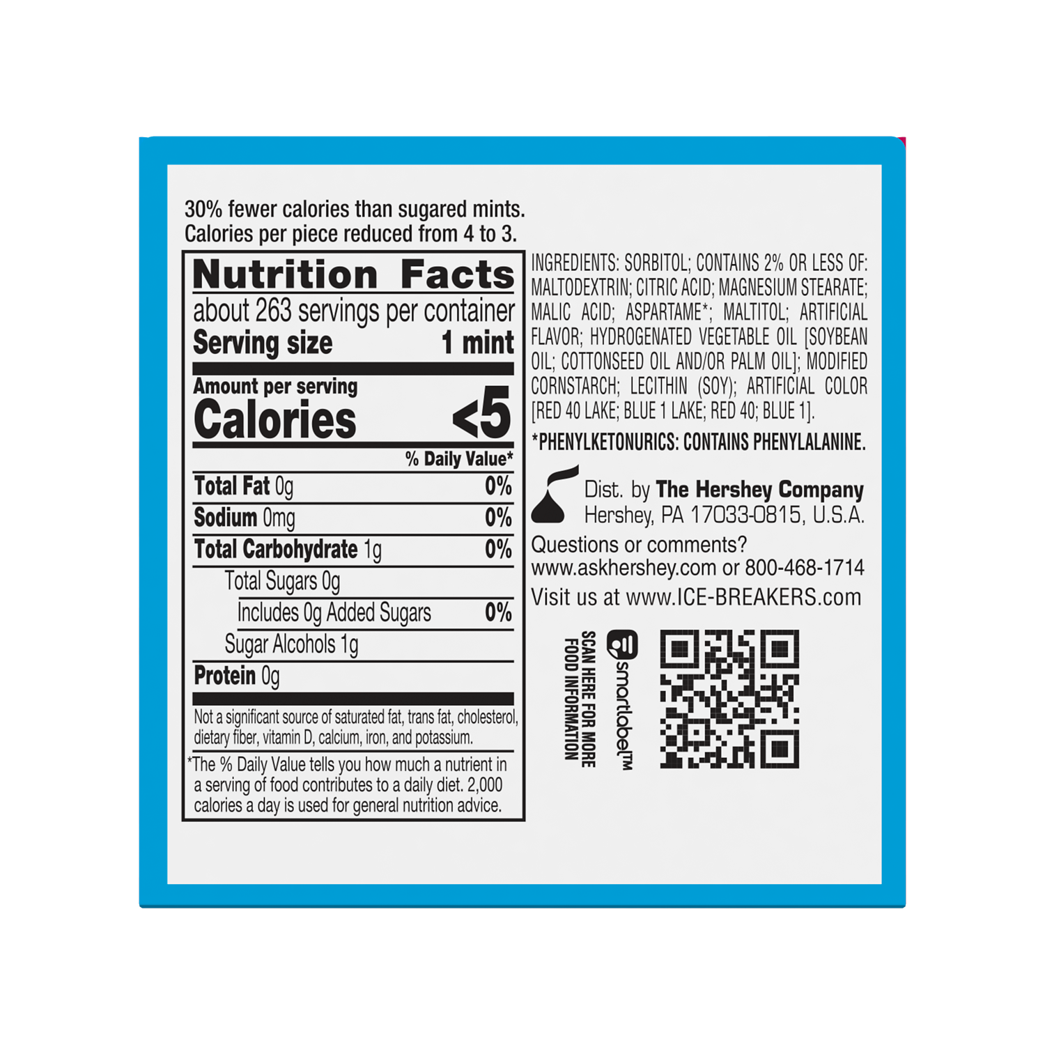 ICE BREAKERS DUO Raspberry Sugar Free Mints, 10.4 oz box, 8 count