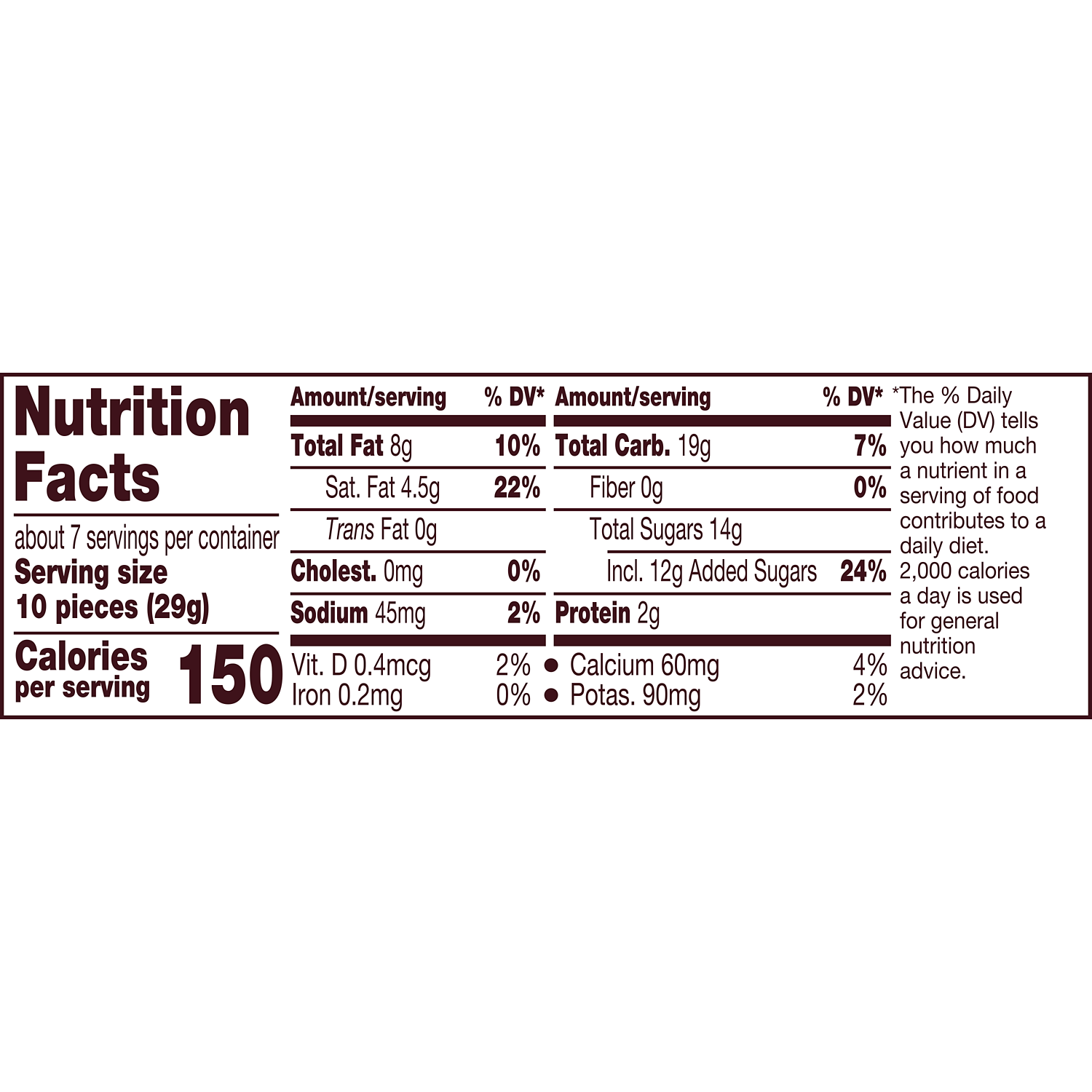 HERSHEY'S DROPS COOKIES 'N' CREME Candy, 7.6 oz bag - Nutritional Facts