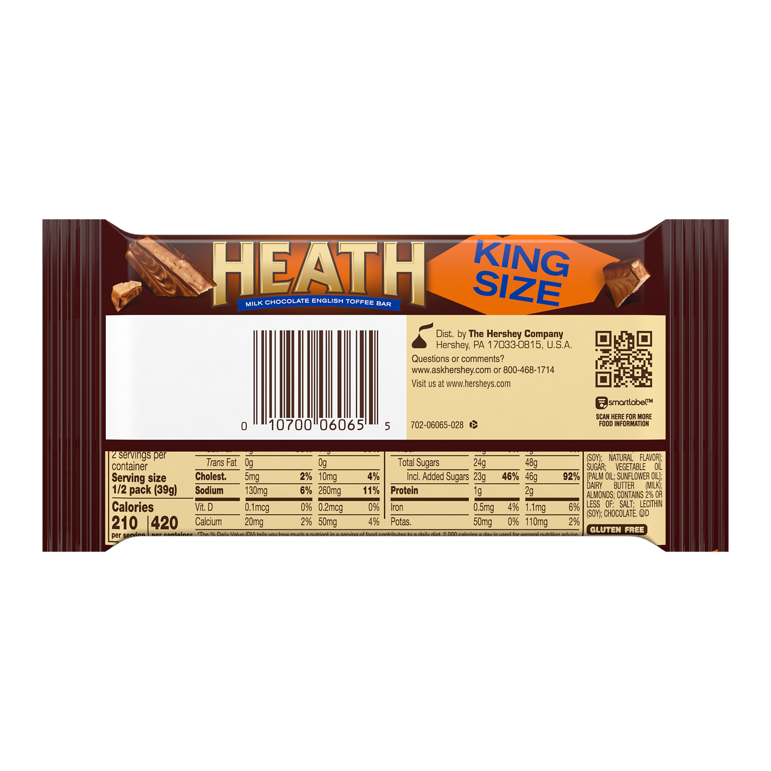 Heath Milk Chocolate English Toffee King Size Candy Bar 28 Oz