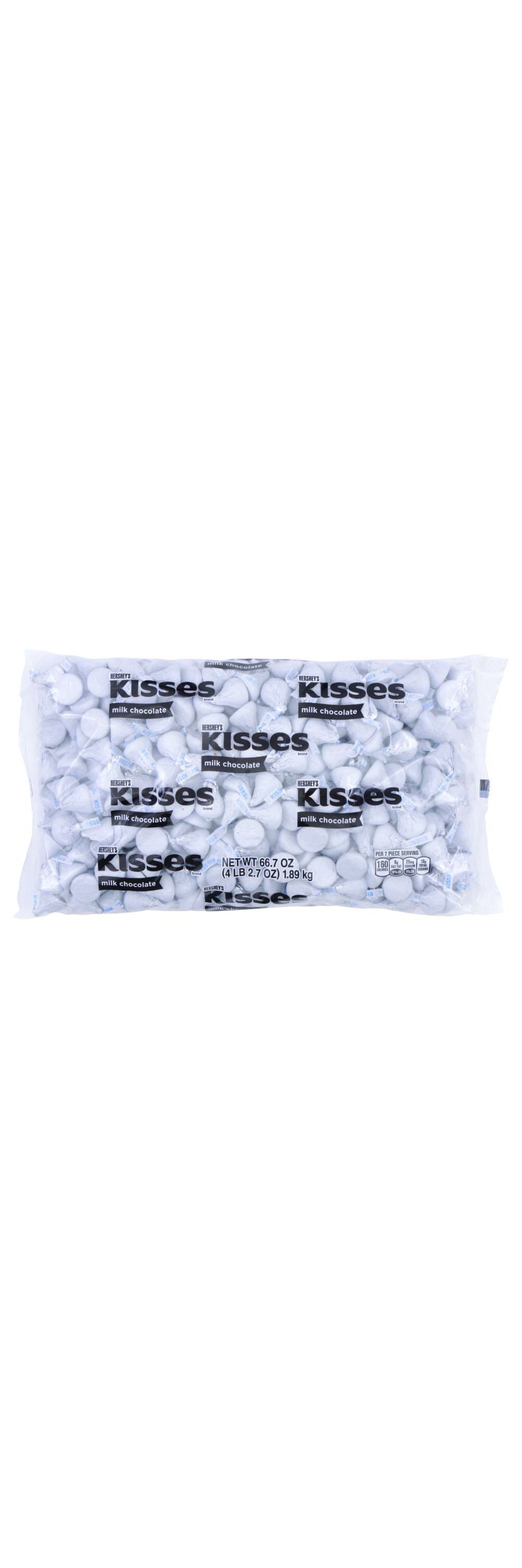 HERSHEY'S KISSES White Foil Milk Chocolate Candy, 66.7 oz bag - Front of Package