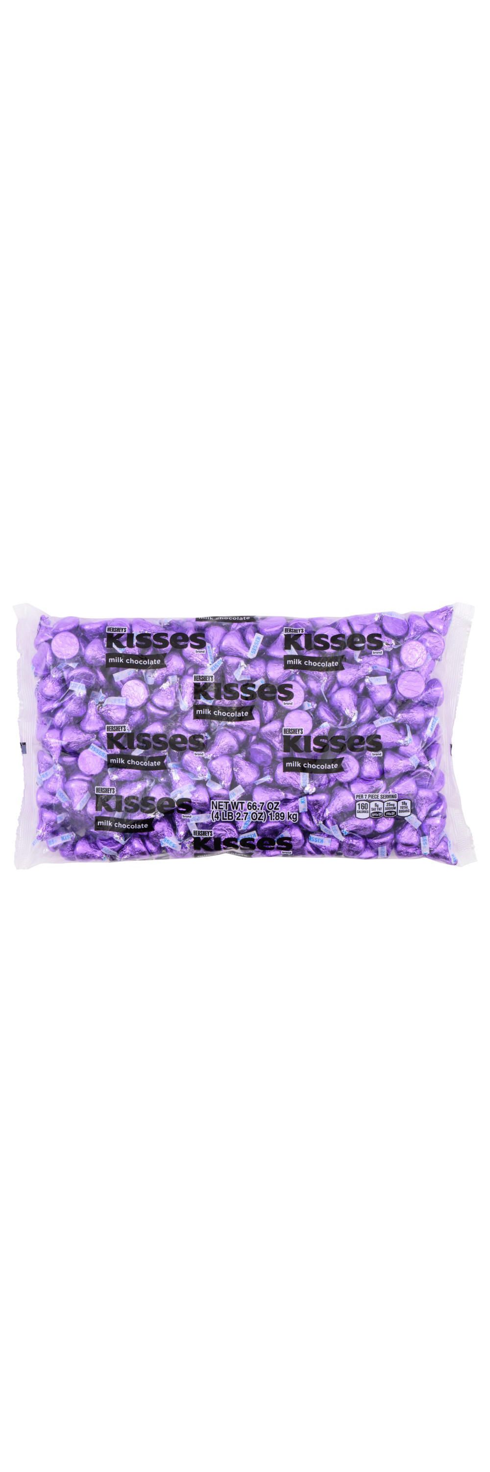 HERSHEY'S KISSES Purple Foil Milk Chocolate Candy, 66.7 oz bag - Front of Package