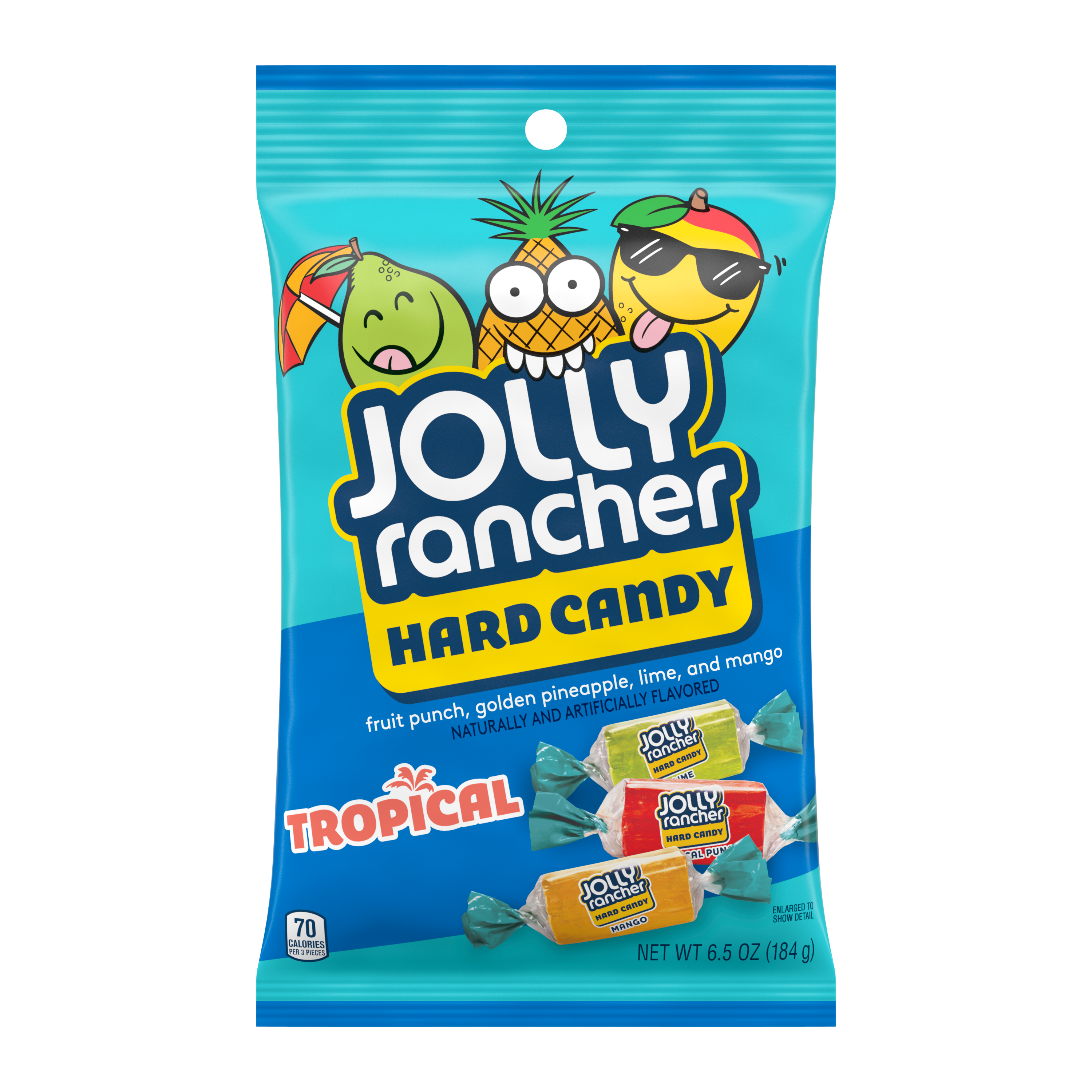 JOLLY RANCHER Tropical Hard Candy, 6.5 oz bag - Front of Package