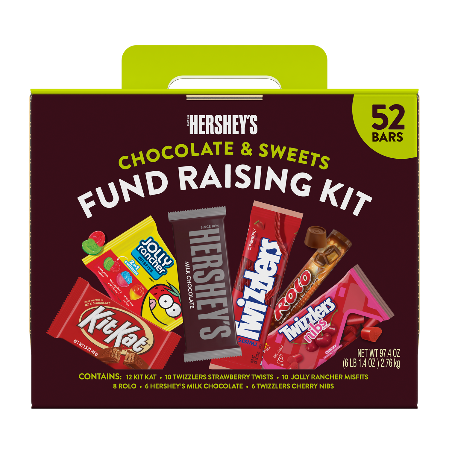 Hershey Chocolate & Sweets Fund Raising Kit, 97.4 oz box, 52 bars - Front of Package