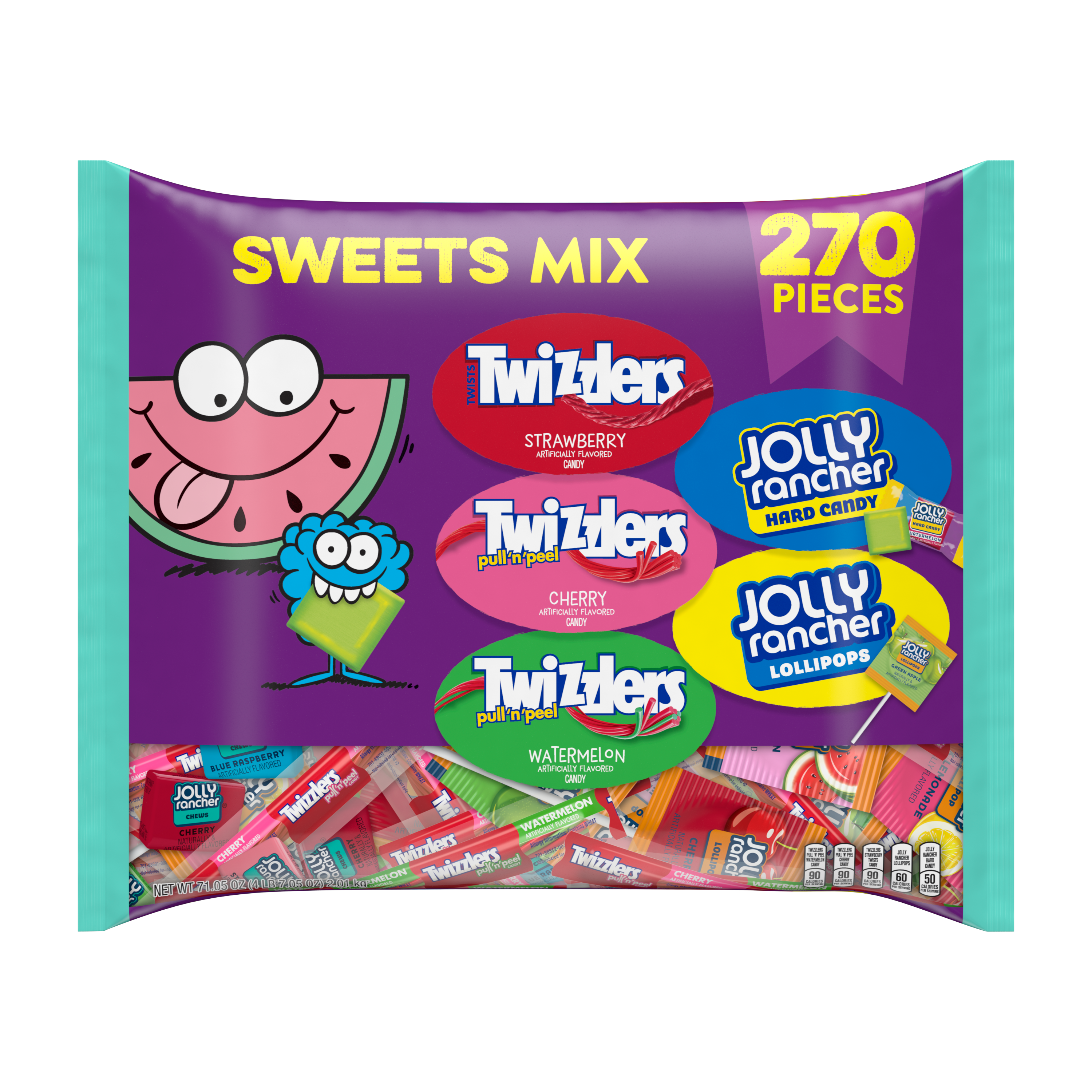 TWIZZLERS & JOLLY RANCHER Sweets Mix Assortment, 71.05 oz bag, 270 pieces - Front of Package