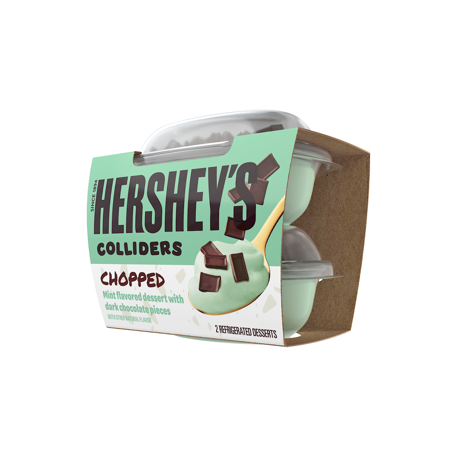 HERSHEY'S COLLIDERS™ Chopped Mint Dessert, 7 oz, 2 pack - Right of Package