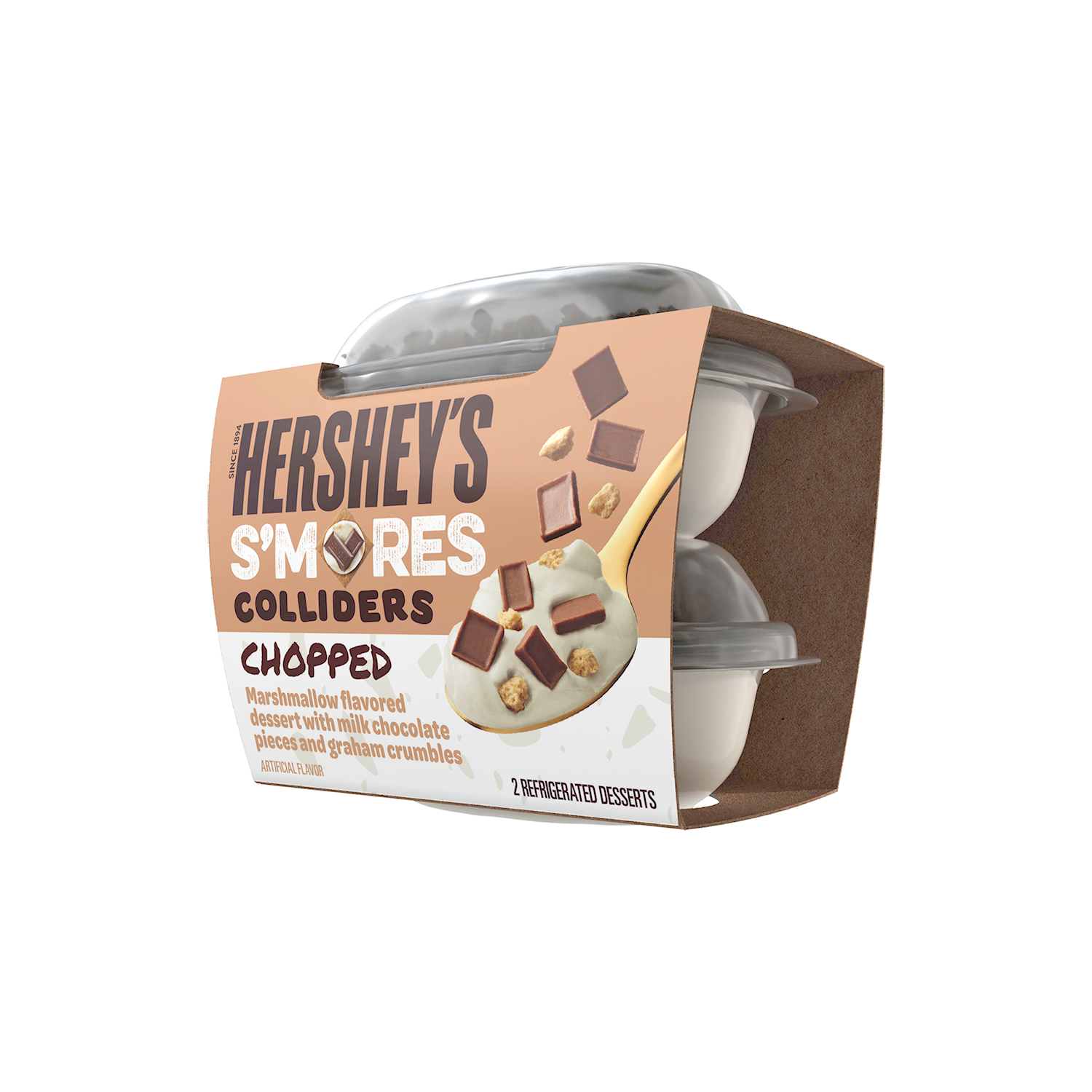 HERSHEY'S COLLIDERS™ Chopped S'mores Dessert, 7 oz, 2 pack - Right of Package