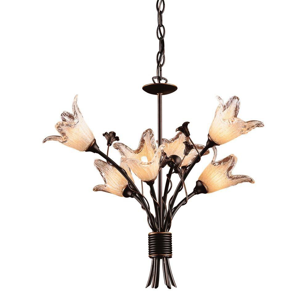 Hampton Bay 5 Light Oil Brushed Bronze Chandelier The Amamex Canada Titan Lighting 5 Light Ceiling Mount Aged Bronze Chandelier