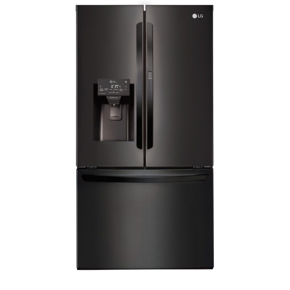 Lg Electronics 28 Cu Ft 3 Door French Refrigerator With Lg Electronics 28 Cu Ft 3 Door French Refrigerator With In Matte Black Stainless Steel Energy Star