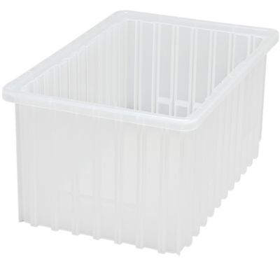 Quantum Dividable Grid Clearview Containers - 16-1/2 X10-7/8 X8" - Clear - Lot of 8  (DG92080CL)