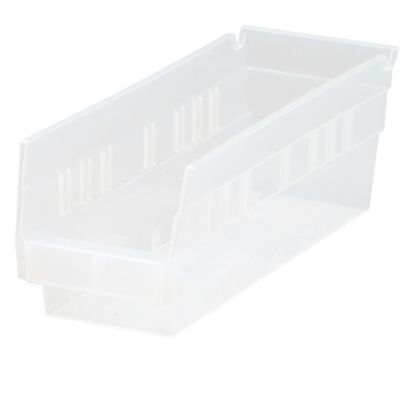 clear shelf bins