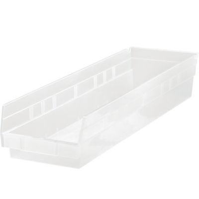 Quantum Clearview Shelf Bins - 23-5/8 X6-5/8 X4" - Clear - Lot of 8  (QSB106CL)