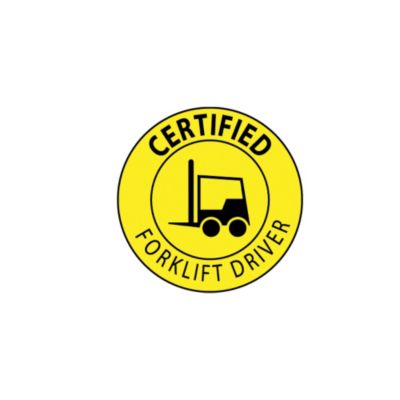 Nmc Forklift Hard Hat Emblems - 2" Diameter - Certified Forklift Driver