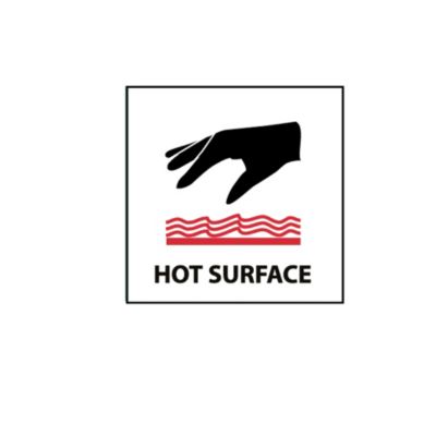 Nmc Vinyl Safety Signs - 7X7" - Hot Surface