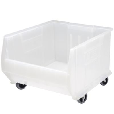 Quantum Hulk 3-Foot Deep Clearview Bins With Casters - 23-7/8 X18-1/4 X12" - Clear  (QUS965MOBCL)