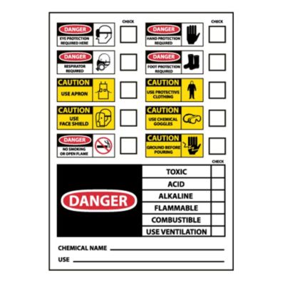 Nmc Caution/Danger Chemical Id Label