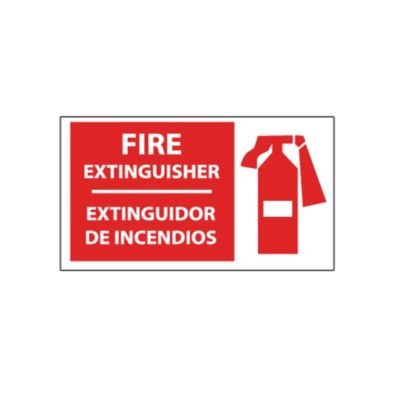 Nmc Vinyl Bilingual Fire Safety Signs - White Text On Red Background