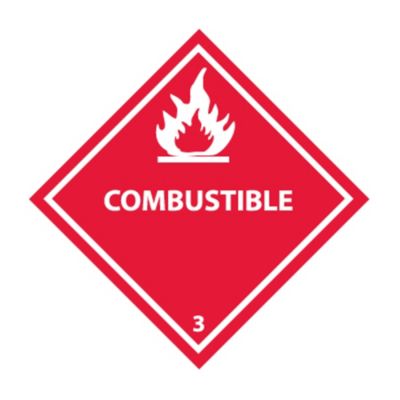 Nmc 4X4" Vinyl Dot Shipping Labels - Combustible 3