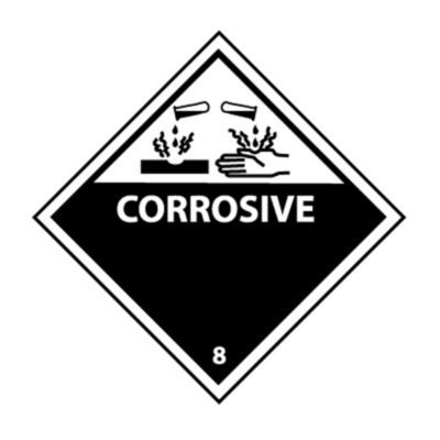 Nmc 4X4" Vinyl Dot Shipping Labels - Corrosive 8