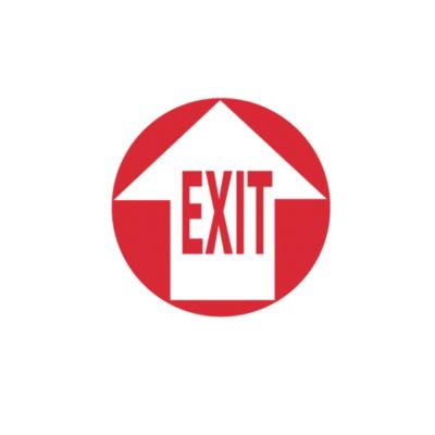 Nmc Arrow Graphic Walk-On Floor Sign - 17" Diameter- Exit