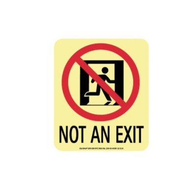 Nmc Glo Brite Directional Sign - Not An Exit - Flex - 5 1/2x6 1/2"