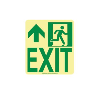 Nmc Glo Brite Directional Sign - Exit - Rigid - 8X9" - 8x9"