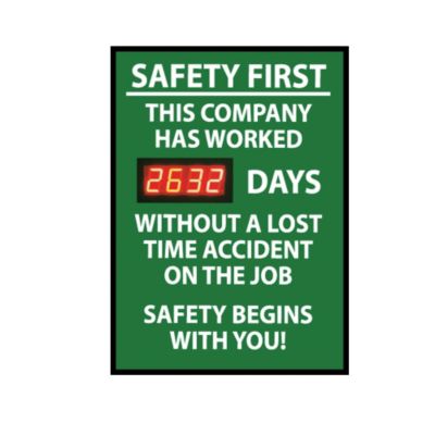 Nmc No Accidents Digital Safety Scoreboard - 20X28" - This Company Has Worked...