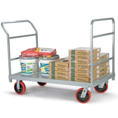 Raymond Steel Platform Truck - 54"Lx30"W Deck - 2 Handle - 8" Poly Wheels