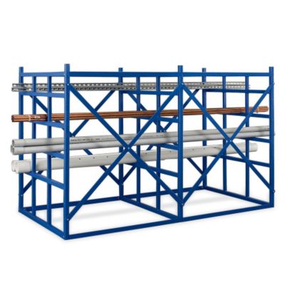 Vestil Long-Bar Horizontal Rack - 48X48x60" - Starter Unit - Blue