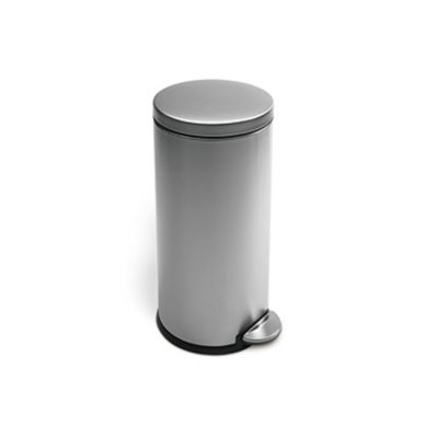 Simplehuman Round Stainless Steel Step Cans - 8-Gal. Capacity - Stainless Steel