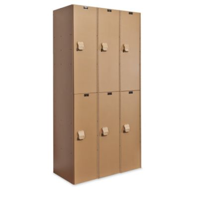 Hallowell Aquamaxa,, Lockers - 2 Tiers - 3 Lockers Wide - Taupe - Taupe  (HPL3282-2A-TE)