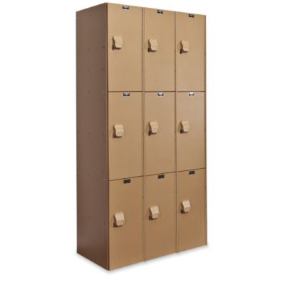 Hallowell Aquamaxa,, Lockers - 3 Tiers - 3 Lockers Wide - Taupe - Taupe  (HPL3282-3A-TE)