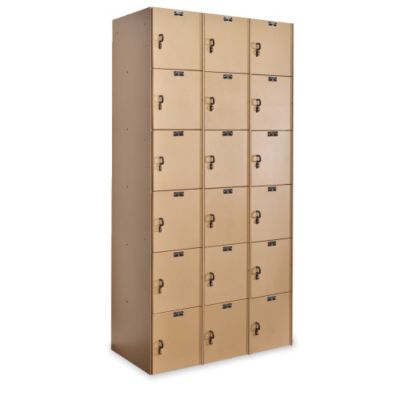 Hallowell Aquamaxa,, Lockers - 6 Tiers - 3 Lockers Wide - Taupe - Taupe  (HPL3282-6A-TE)