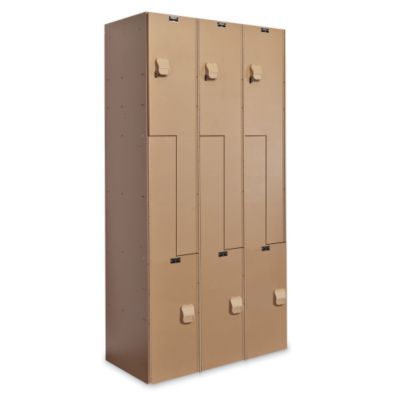 Hallowell Aquamaxa,, Lockers - Z-Tier - 3 Lockers Wide - Taupe - Taupe  (HPL1282-ZA-TE)