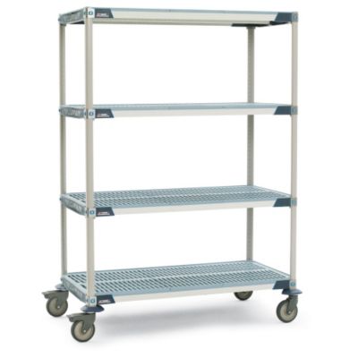 Metro Metromax I Shelf Trucks With Microban Finish - 60"Wx24"D Shelf - 79"H - Steel Zinc Finish Wheel Horn