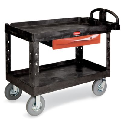 Rubbermaid Premium Universal Shelf Carts - 46"Wx24"D Shelf - 43-1/8"H - Black - Black  (4546-10 BLACK)