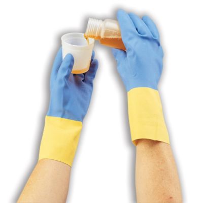 Neoprene Gloves - Blue/Yellow - Large - Lot of 12  (5409S)